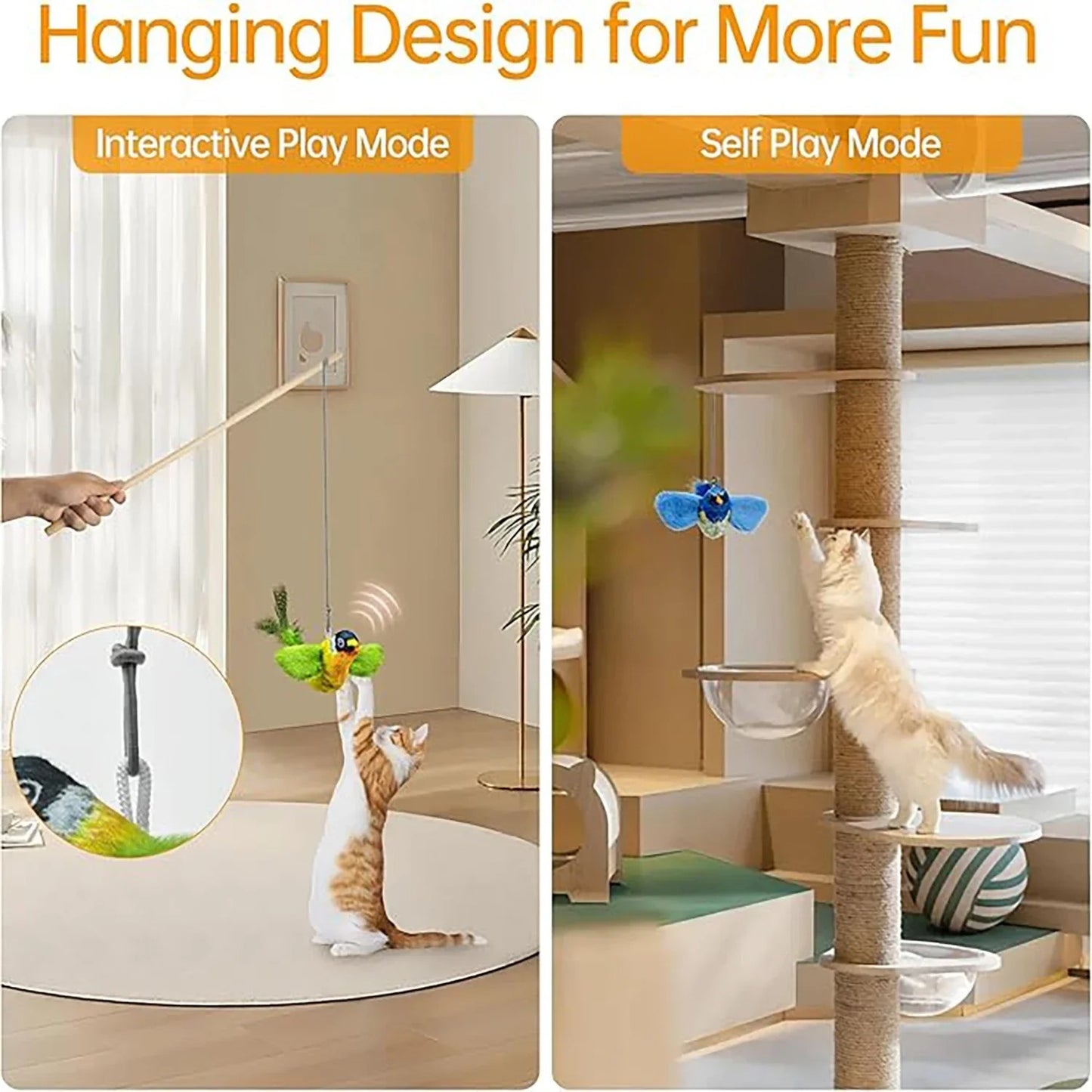 Dolce Soul PlayBird™ | Interactive Cat Toy with Sound & Catnip