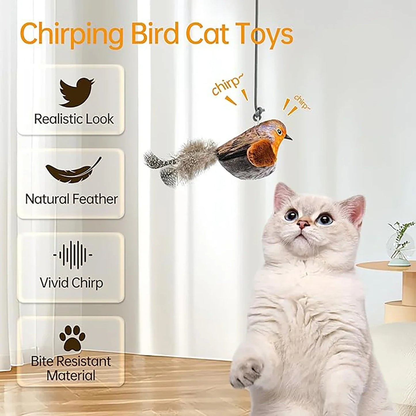 Dolce Soul PlayBird™ | Interactive Cat Toy with Sound & Catnip