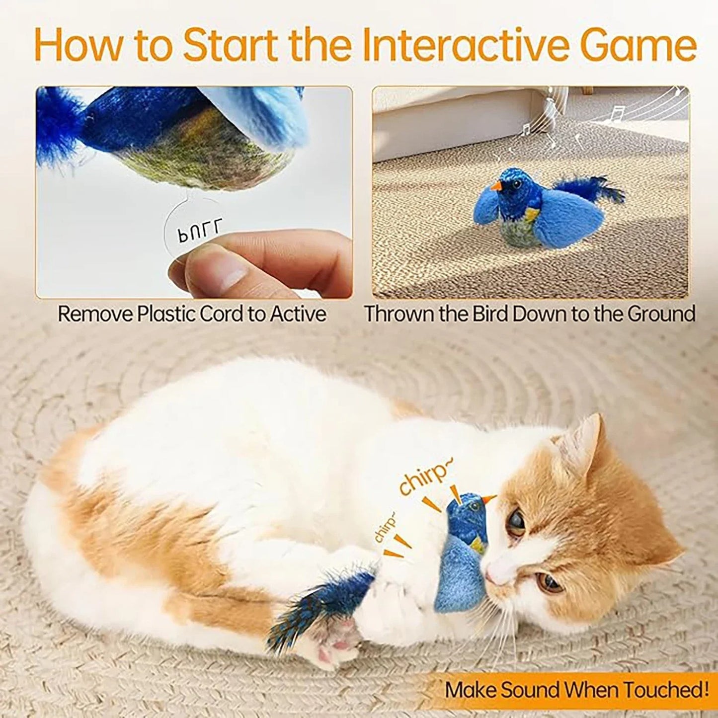 Dolce Soul PlayBird™ | Interactive Cat Toy with Sound & Catnip