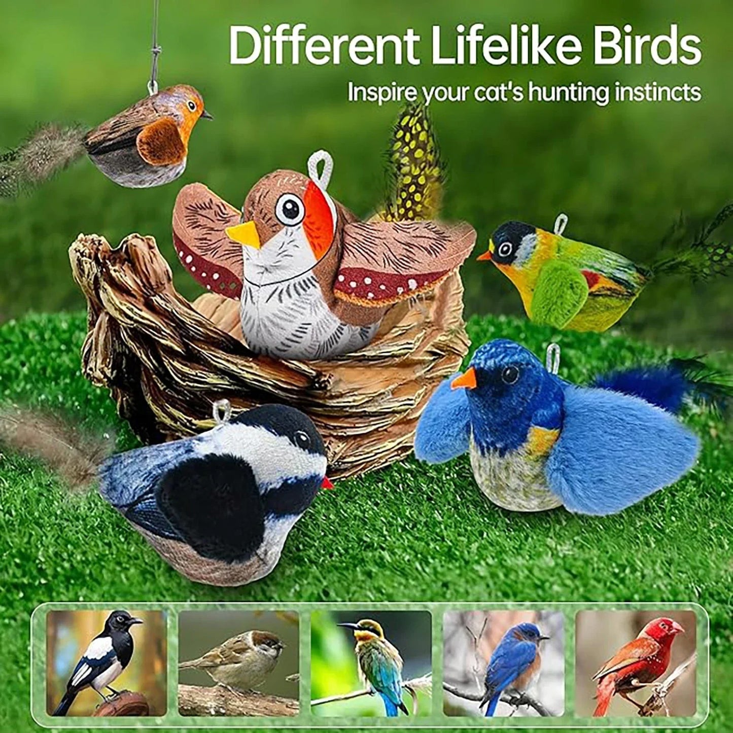 Dolce Soul PlayBird™ | Interactive Cat Toy with Sound & Catnip