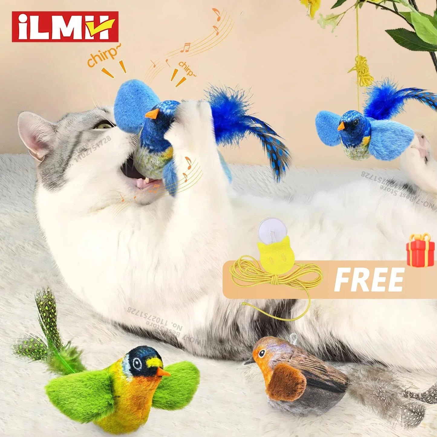 Dolce Soul PlayBird™ | Interactive Cat Toy with Sound & Catnip