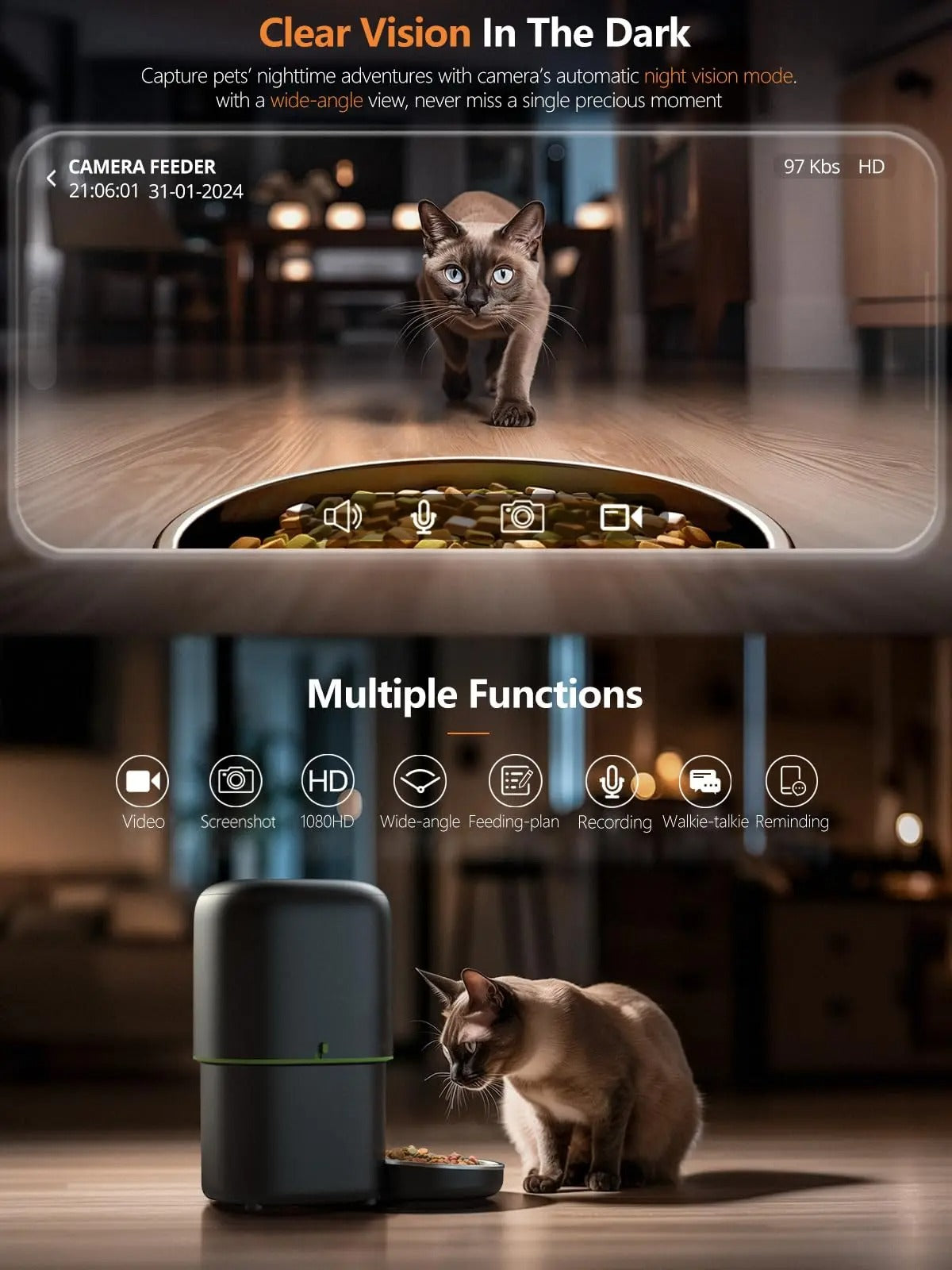 Dolce Soul Connect™ | Smart WiFi Pet Feeder with HD Camera